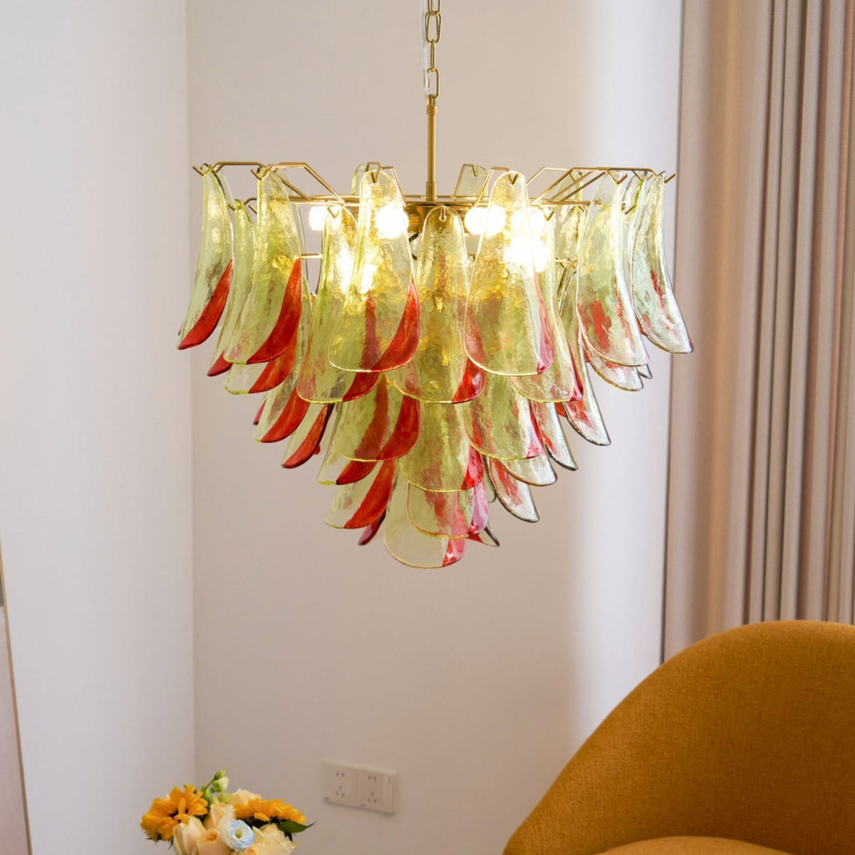 Celoraria Kronleuchter Murano-Glas-Blütenblätter Elegant