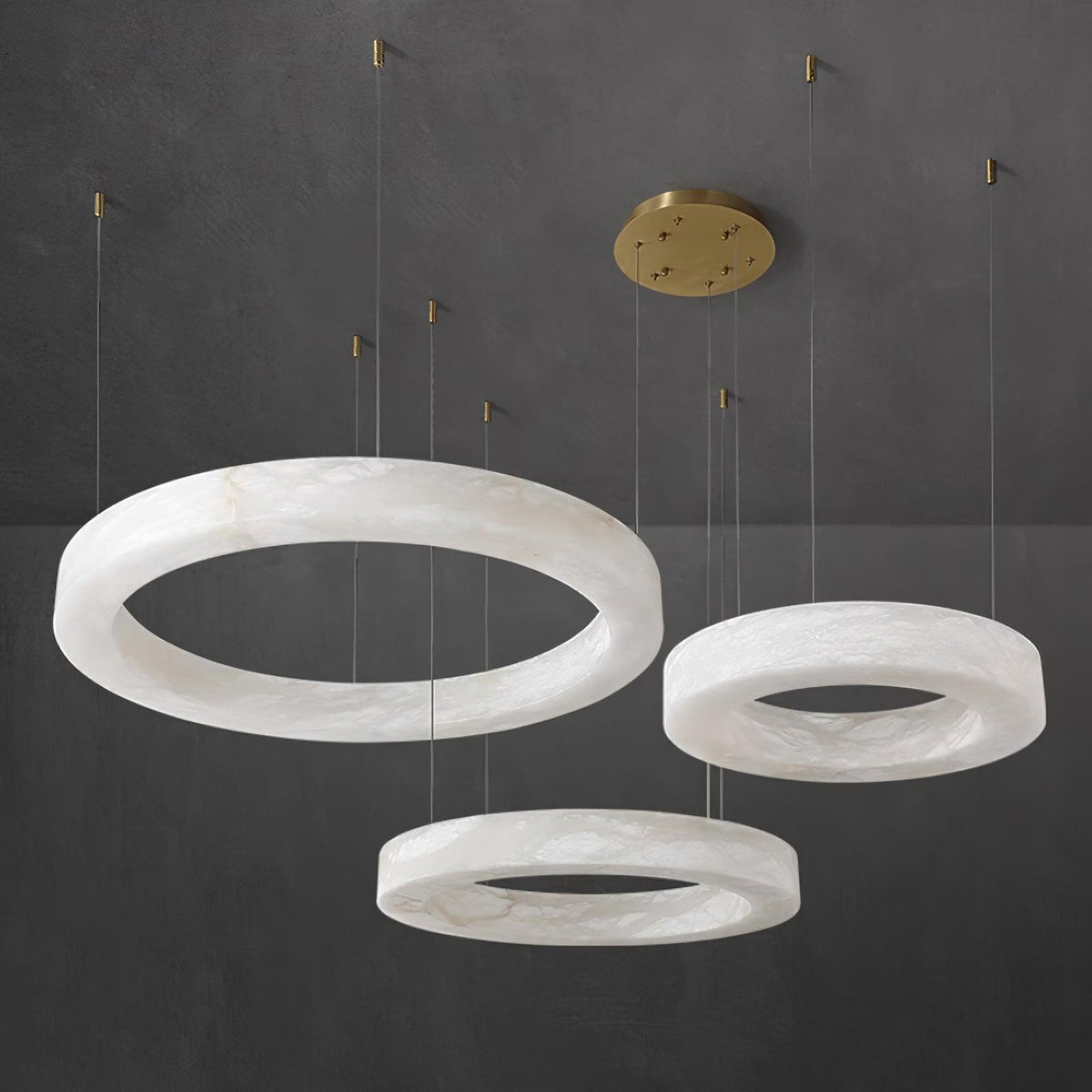 Vaelen Alabaster Multi-Ring Pendelleuchte