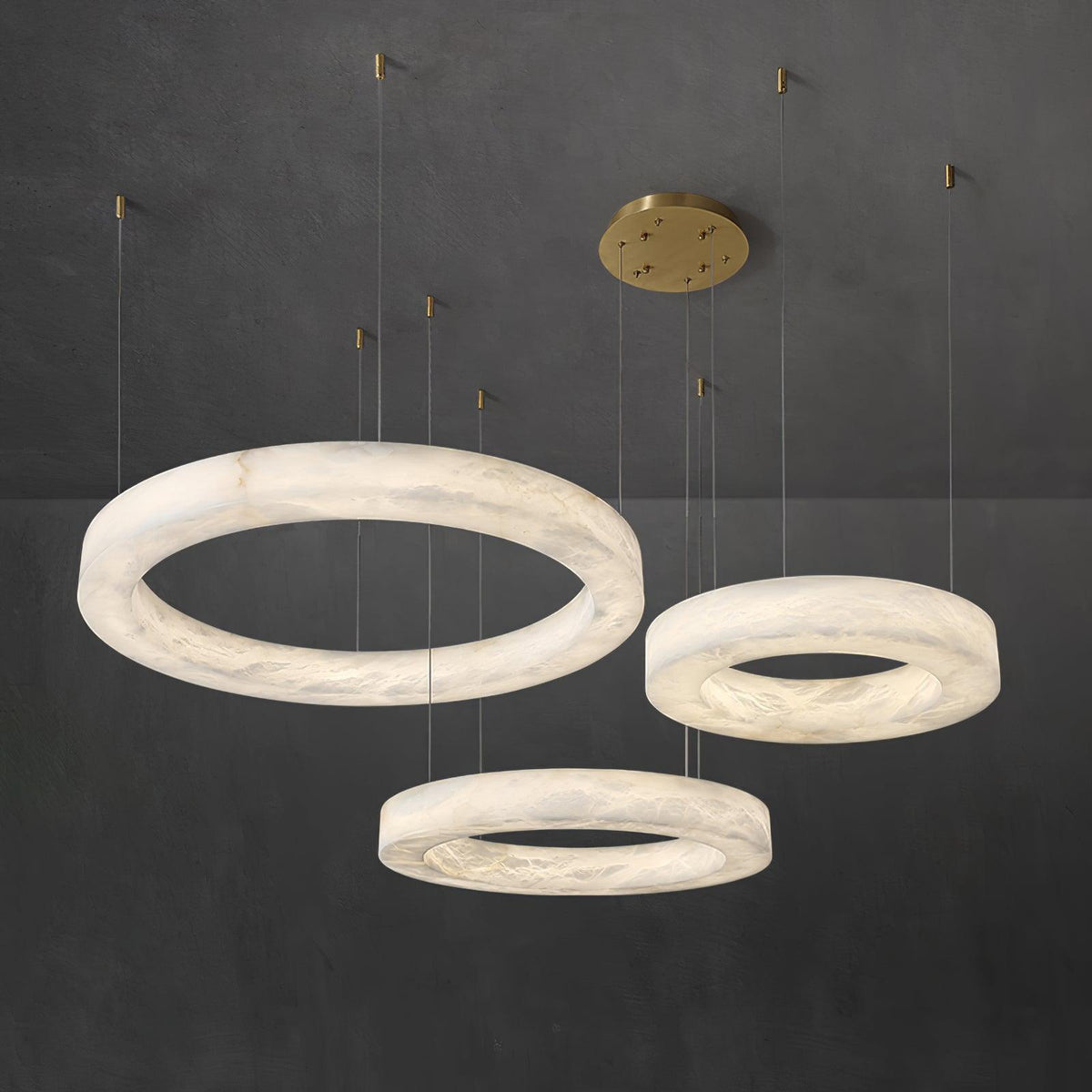 Vaelen Alabaster Multi-Ring Pendelleuchte
