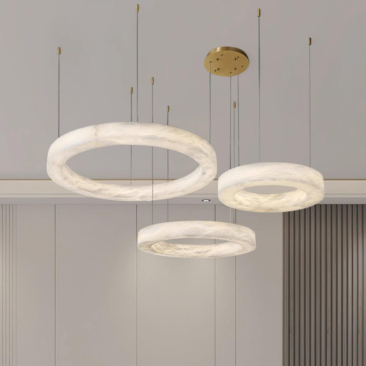 Vaelen Alabaster Multi-Ring Pendelleuchte