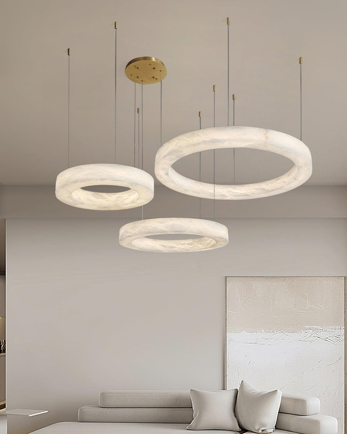 Vaelen Alabaster Multi-Ring Pendelleuchte