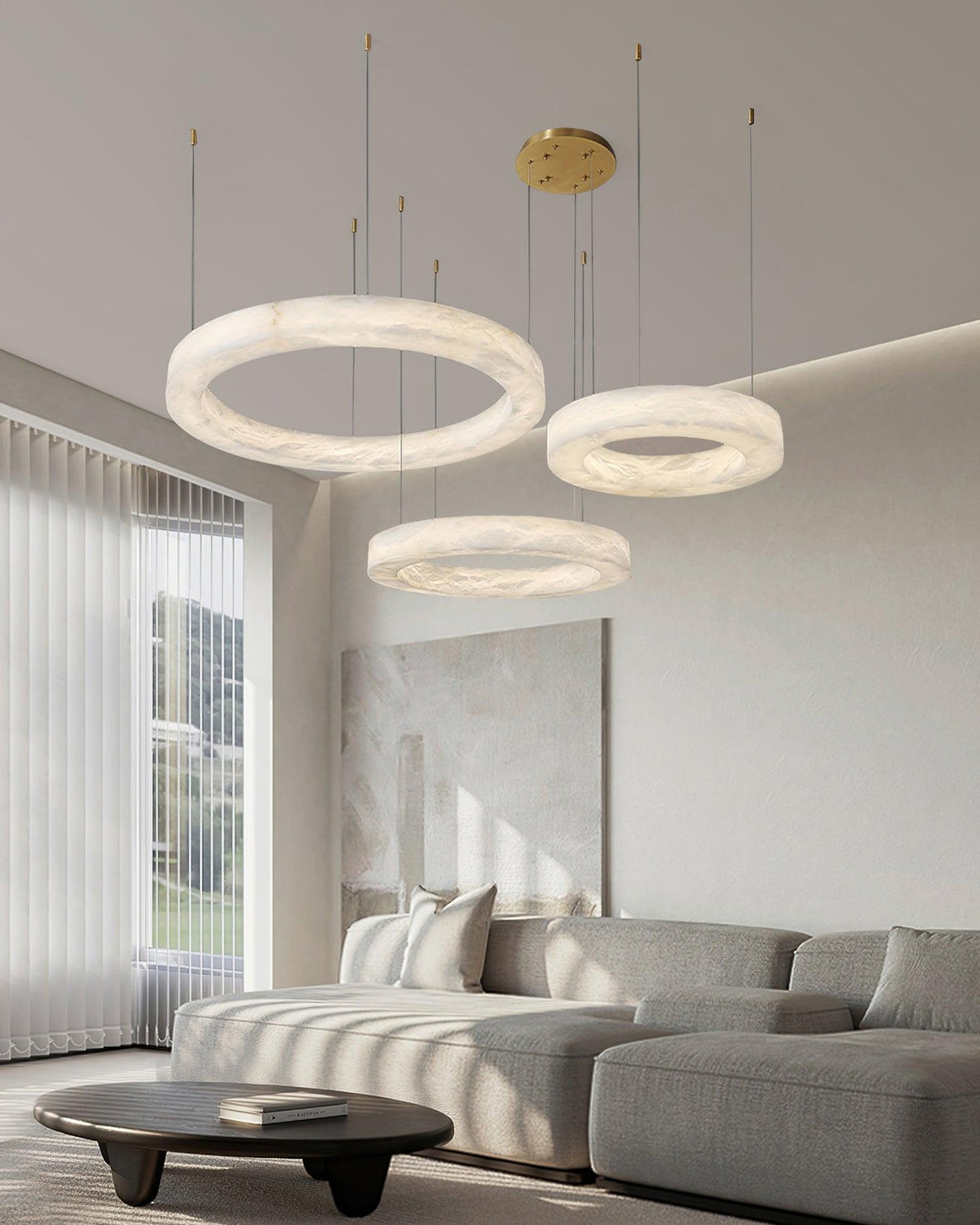 Vaelen Alabaster Multi-Ring Pendelleuchte