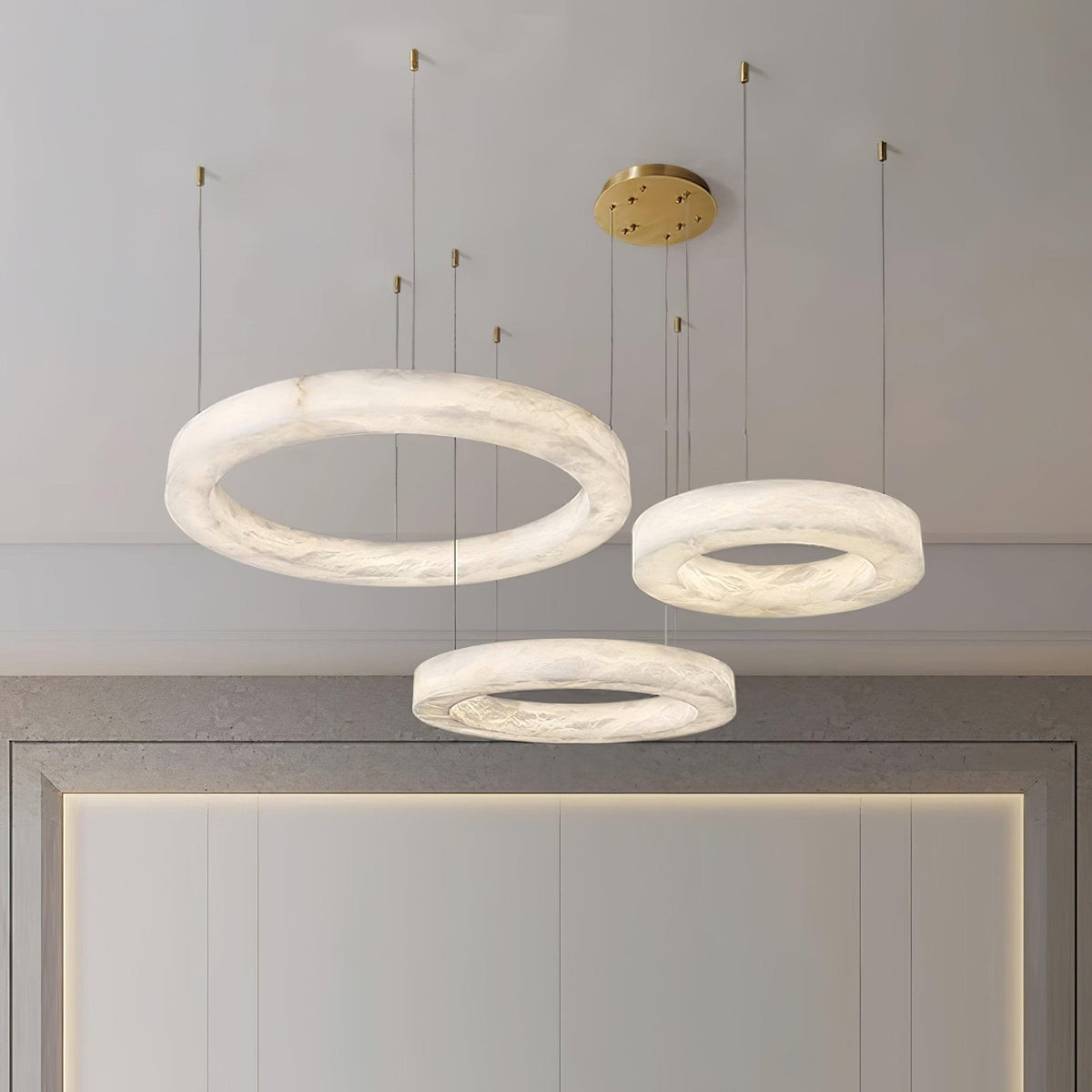 Vaelen Alabaster Multi-Ring Pendelleuchte