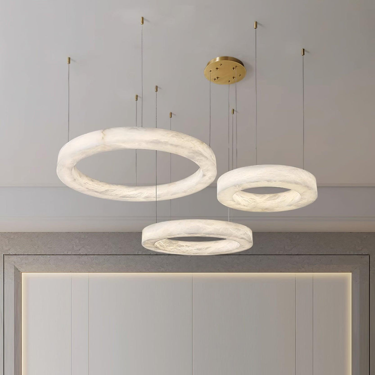Vaelen Alabaster Multi-Ring Pendelleuchte