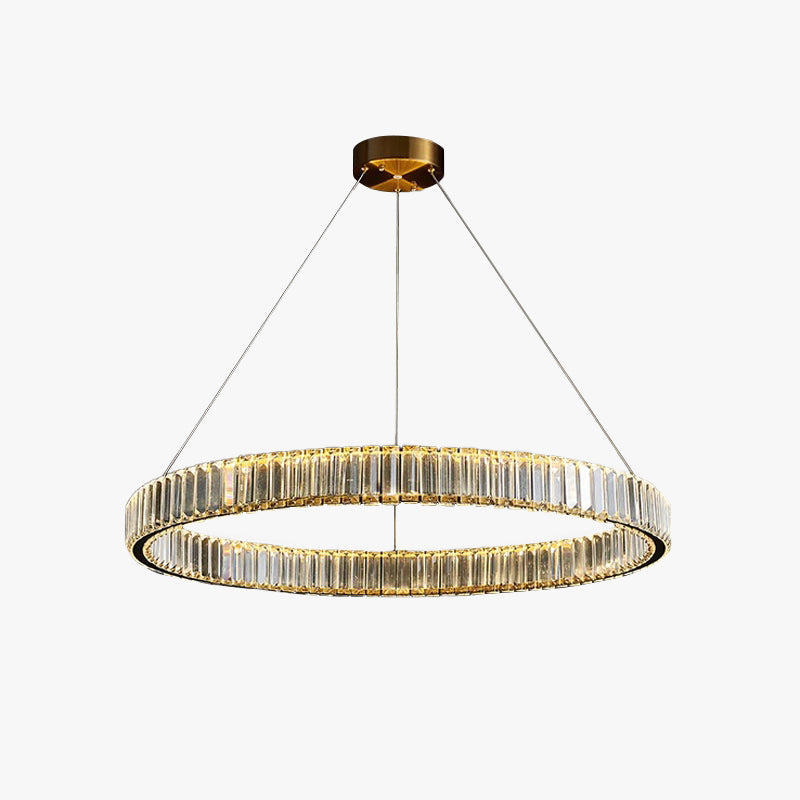 Kristy LED Eleganter Rund Kristall Kronleuchter, Klar, Wohnzimmer