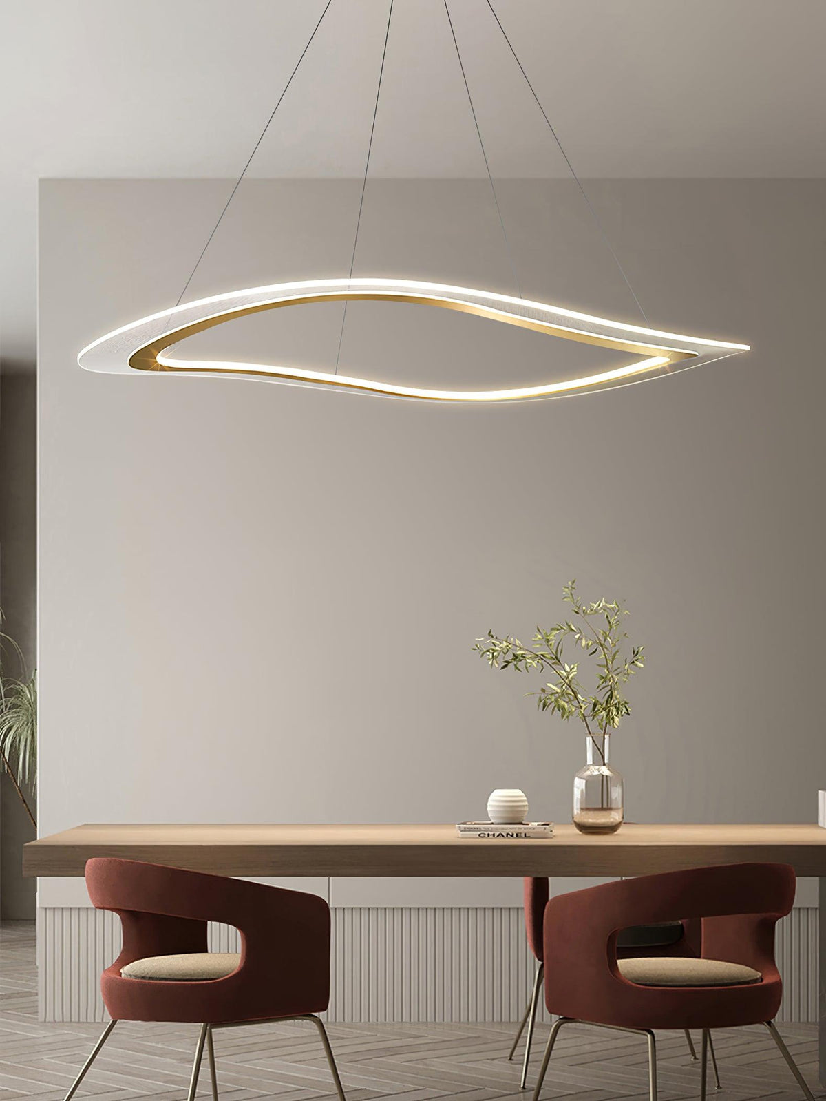 Soleleon Kronleuchter aus Acryl in Gold modern