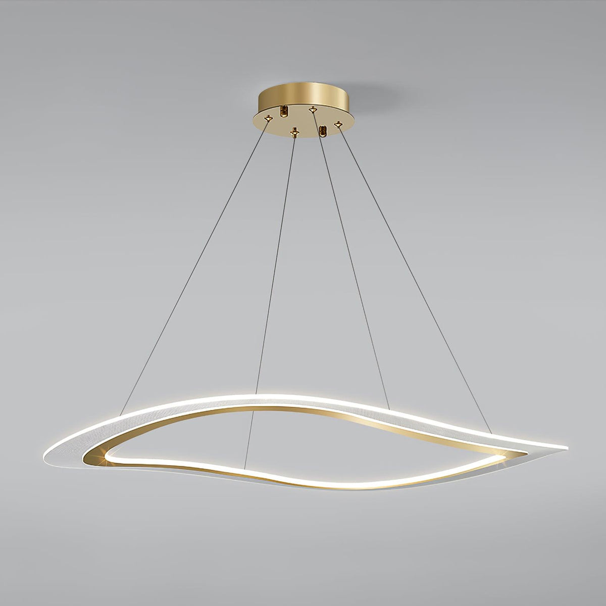 Soleleon Kronleuchter aus Acryl in Gold modern