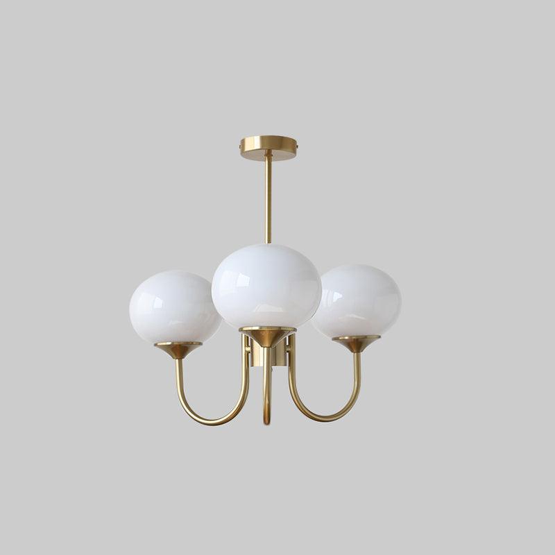 Velenian Kronleuchter rosa Glas Kugel Gold