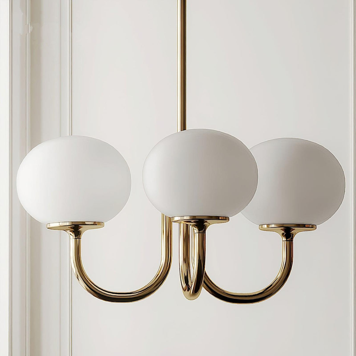 Velenian Kronleuchter rosa Glas Kugel Gold