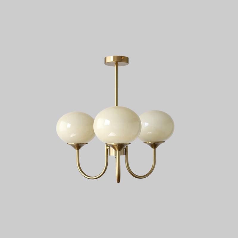 Velenian Kronleuchter rosa Glas Kugel Gold