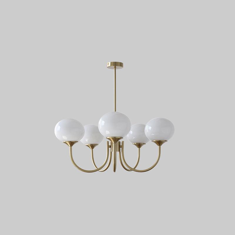 Velenian Kronleuchter rosa Glas Kugel Gold