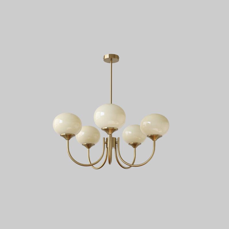 Velenian Kronleuchter rosa Glas Kugel Gold