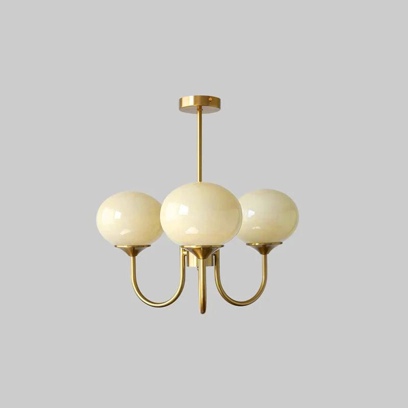 Velenian Kronleuchter rosa Glas Kugel Gold