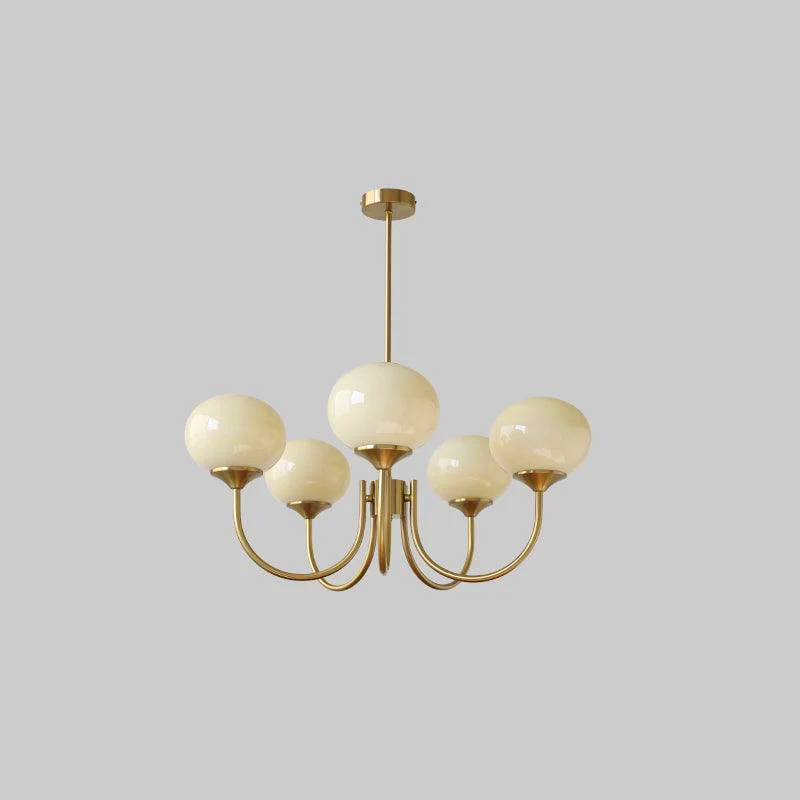 Velenian Kronleuchter rosa Glas Kugel Gold