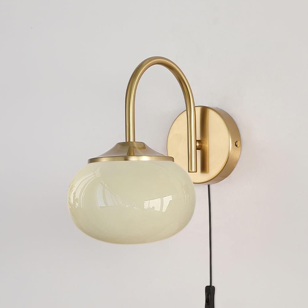 Kevely Premium zeitgenössische Kunst-Wandleuchte aus Glas mit Stecker