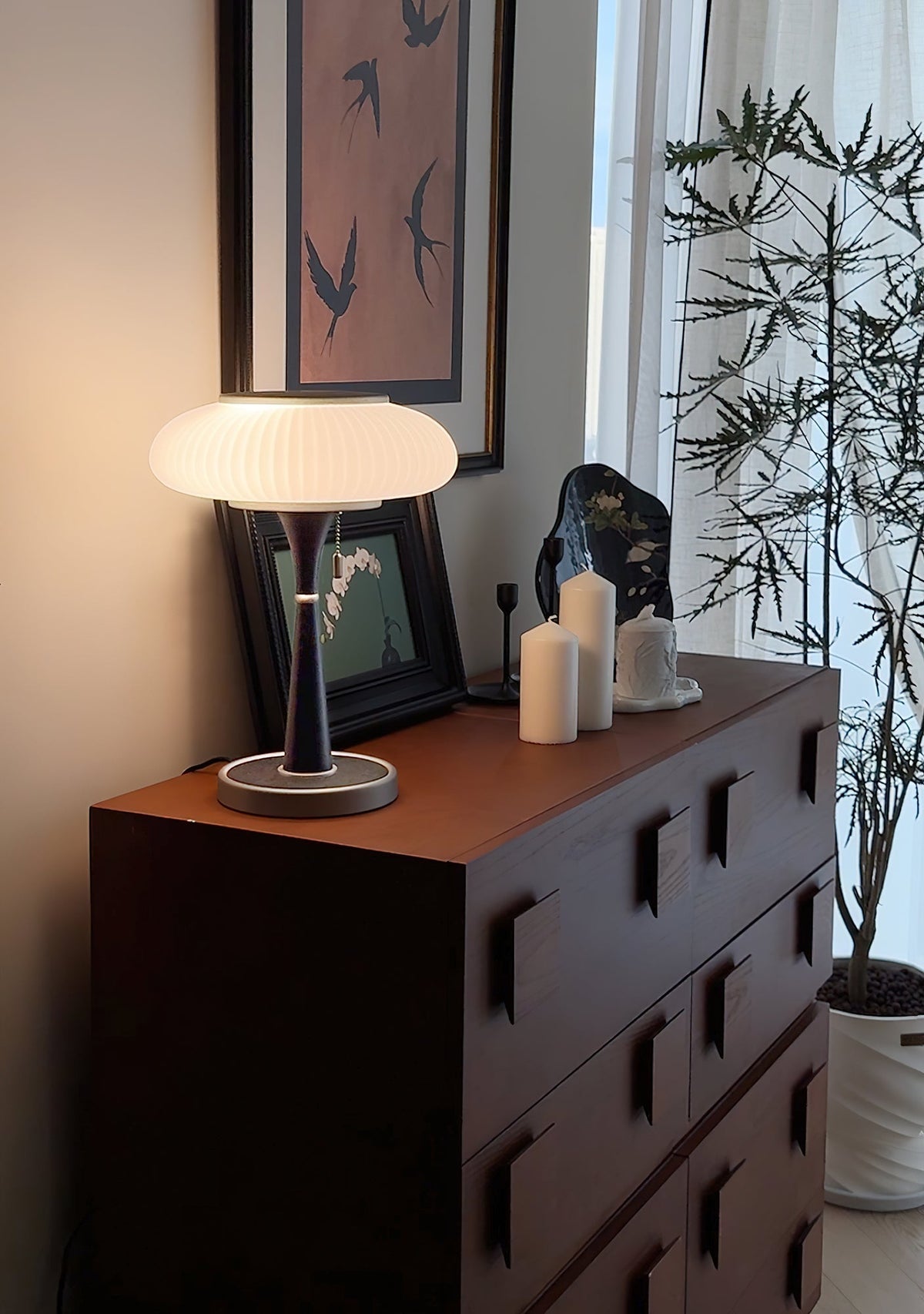 Vevelo Tischleuchte aus Holz im Vintage-Stil