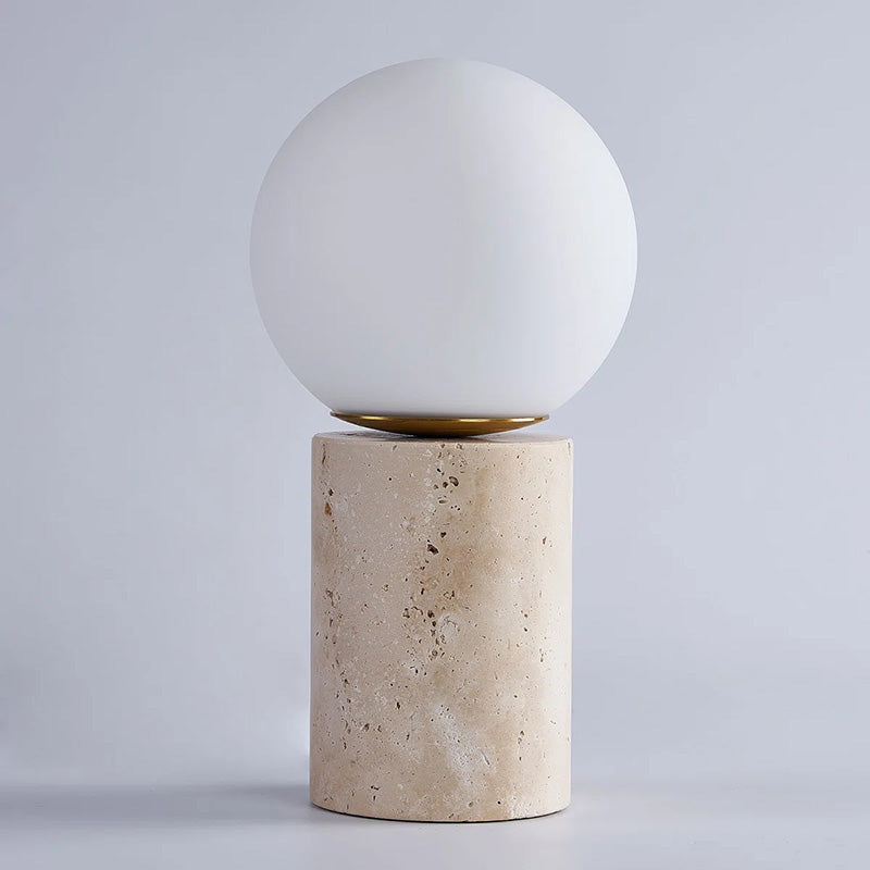 Norinise Tischleuchte aus Travertin in Beige