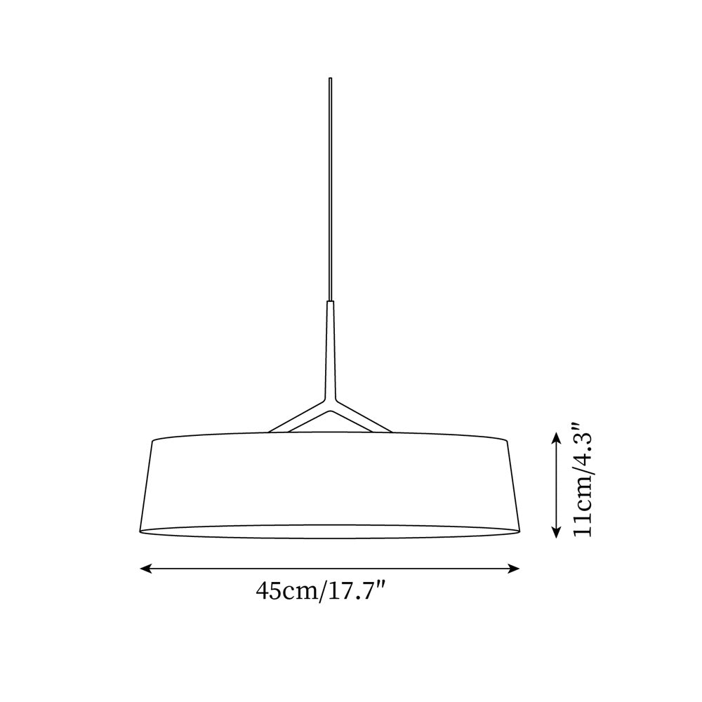 Liora Pendelleuchte Weißer Stofftrommel Schwarz Minimalistisch