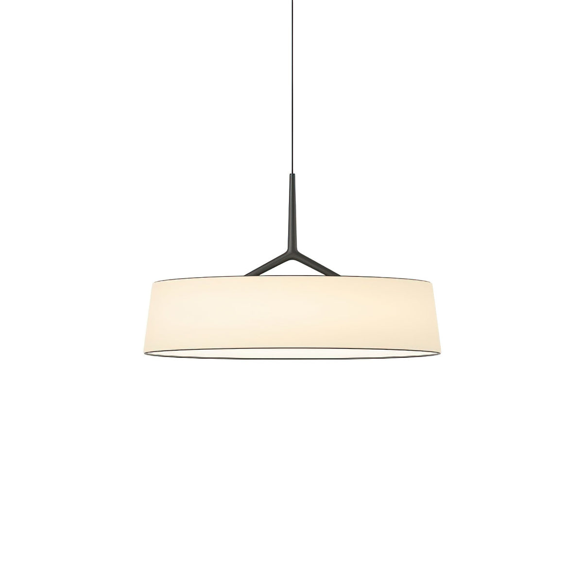 Liora Pendelleuchte Weißer Stofftrommel Schwarz Minimalistisch