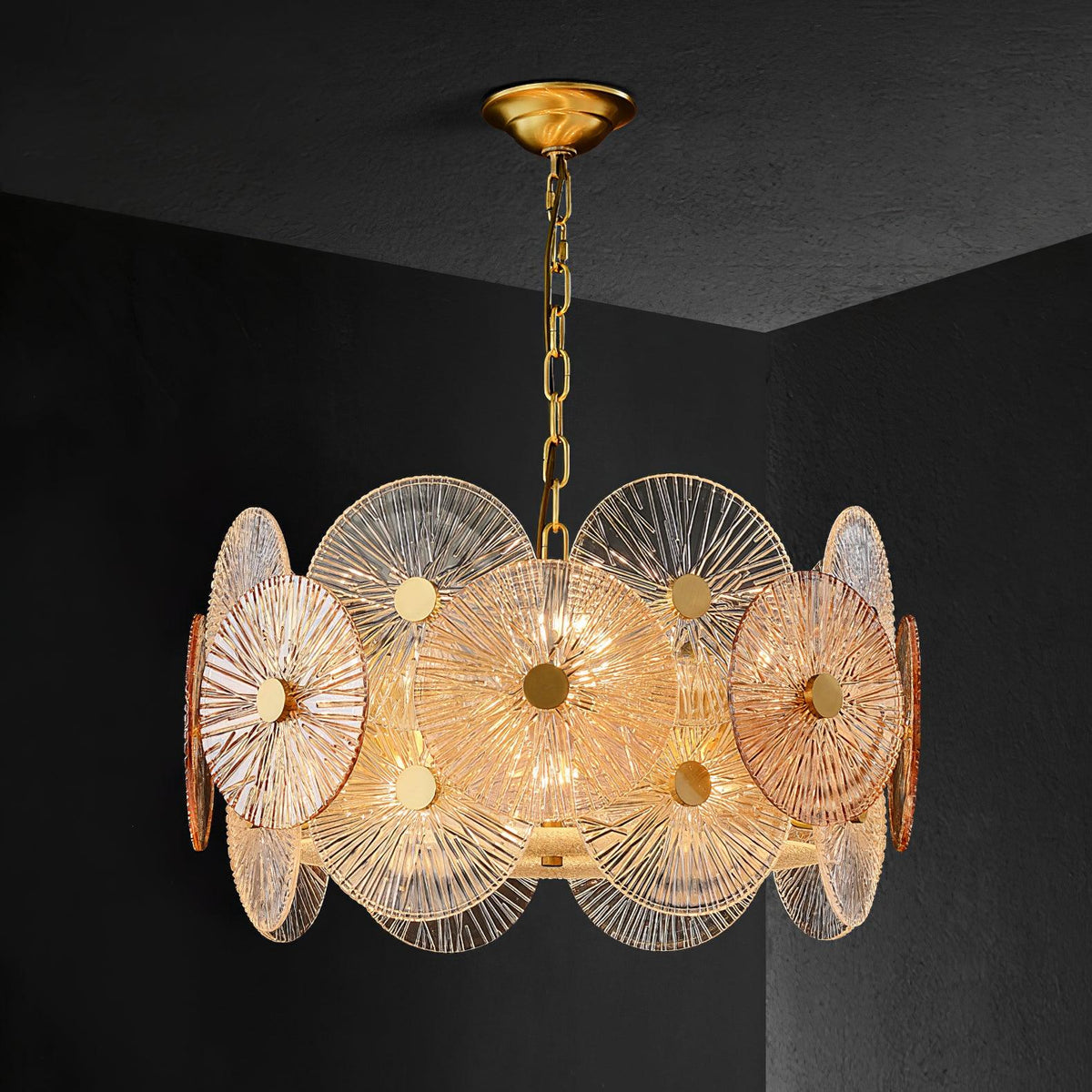 Liororiel Kronleuchter aus Glas