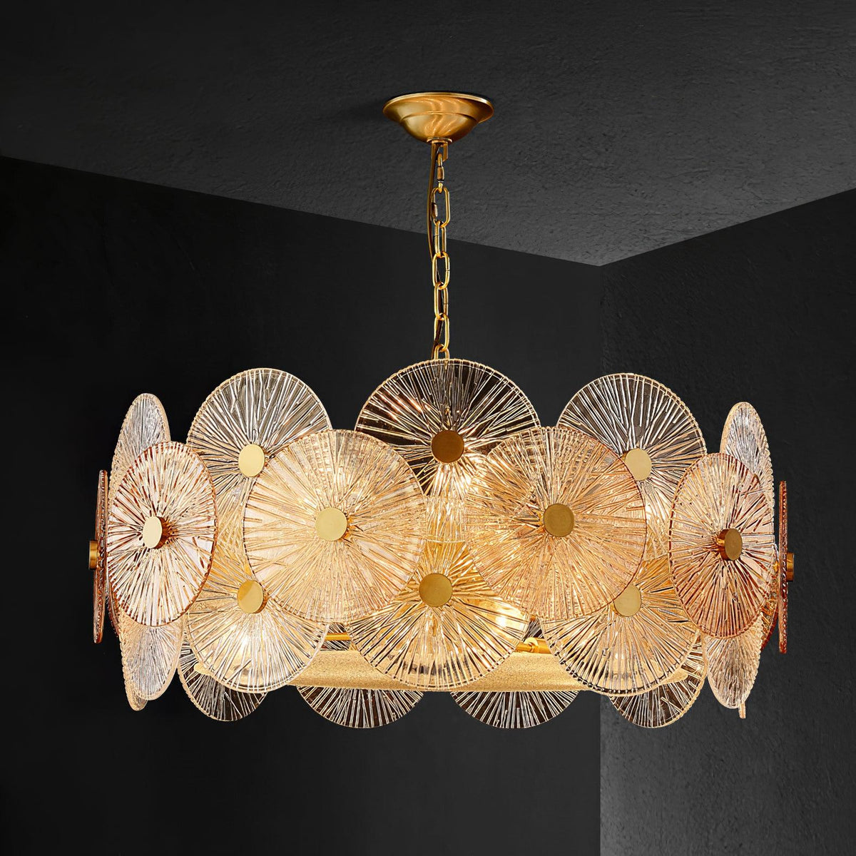 Liororiel Kronleuchter aus Glas