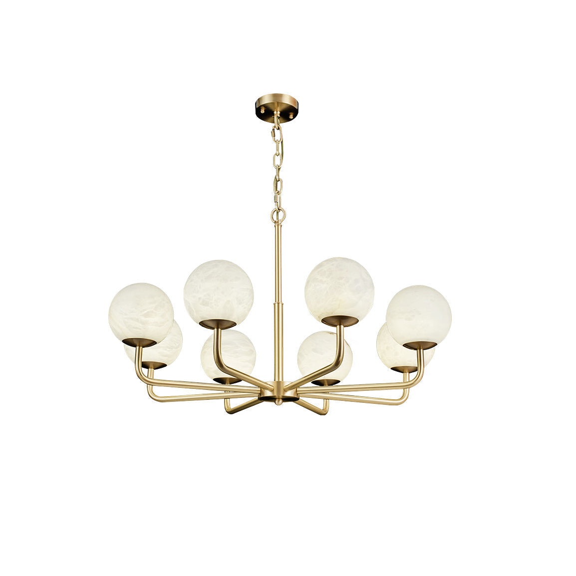 Erich Kronleuchter Alabaster Kugel Eleganz