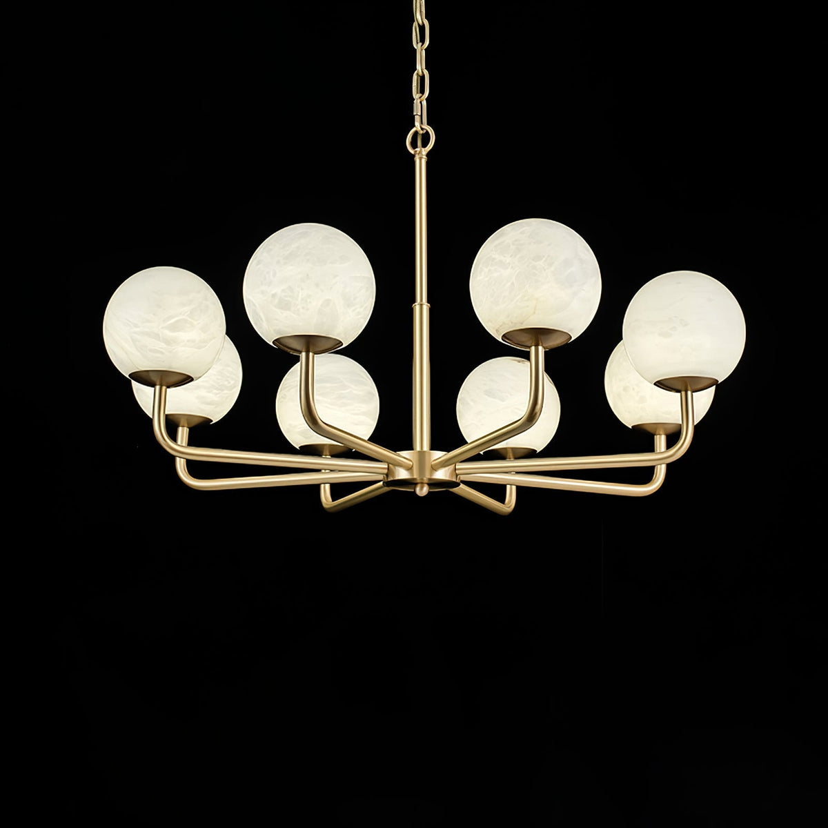 Erich Kronleuchter Alabaster Kugel Eleganz