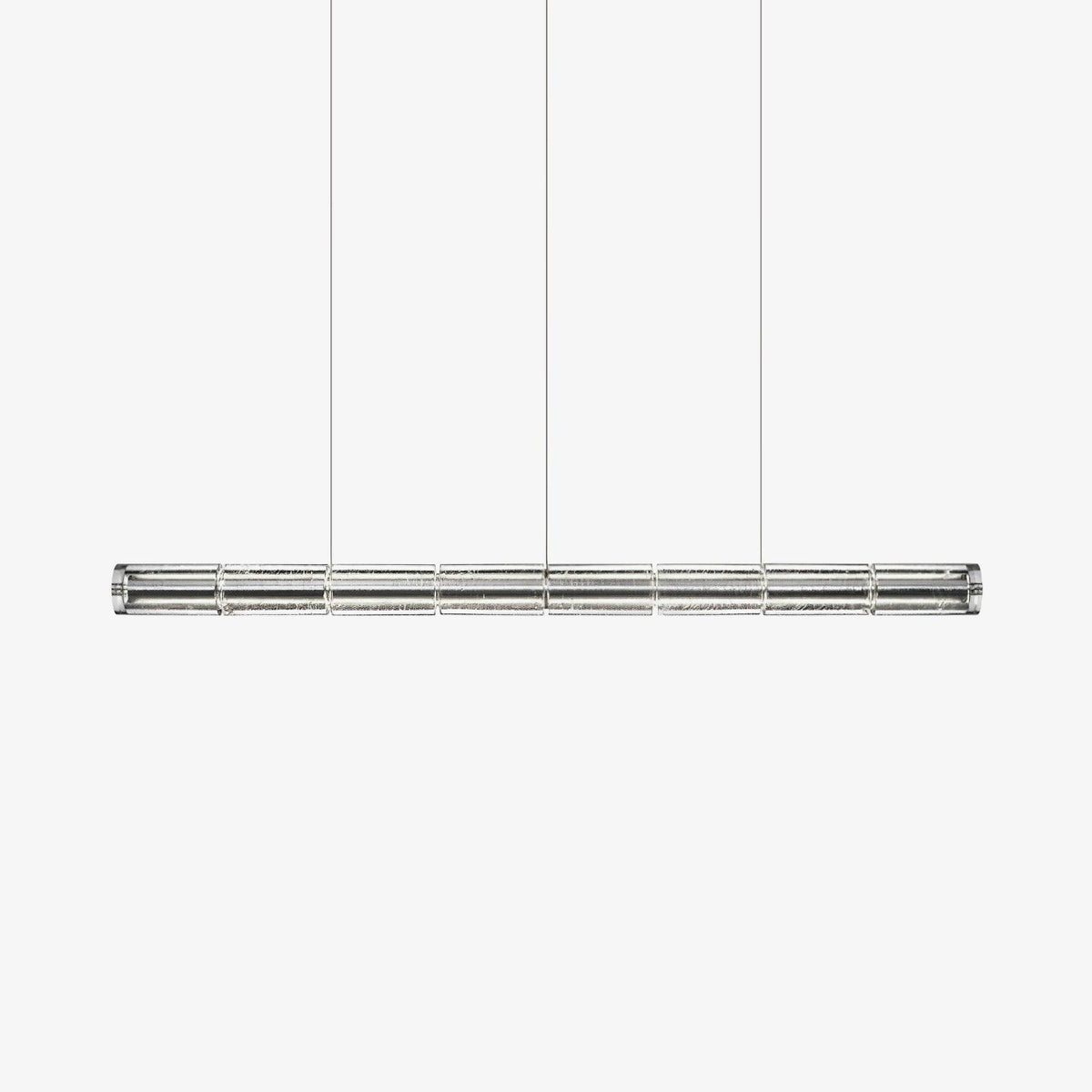 Karoa Linear Pendelleuchte aus transparentem Glas