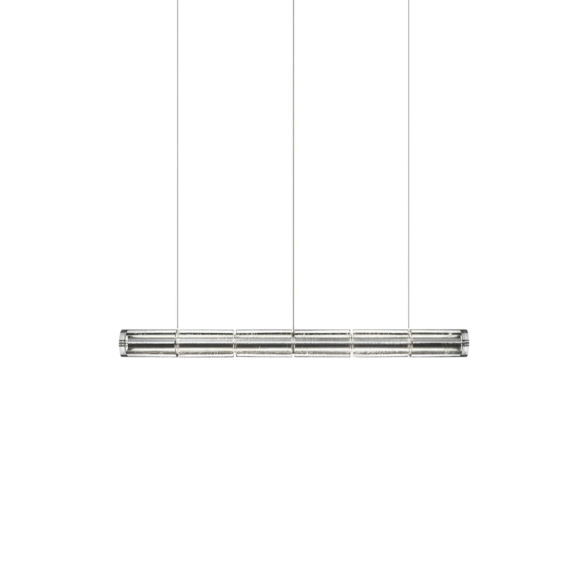 Karoa Linear Pendelleuchte aus transparentem Glas