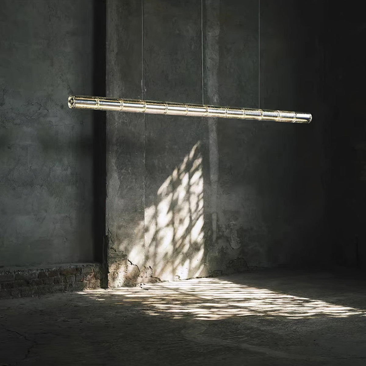 Karoa Linear Pendelleuchte aus transparentem Glas