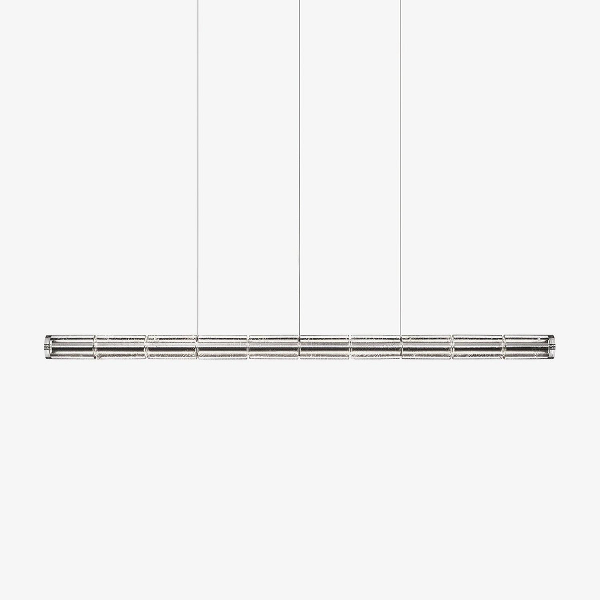 Karoa Linear Pendelleuchte aus transparentem Glas