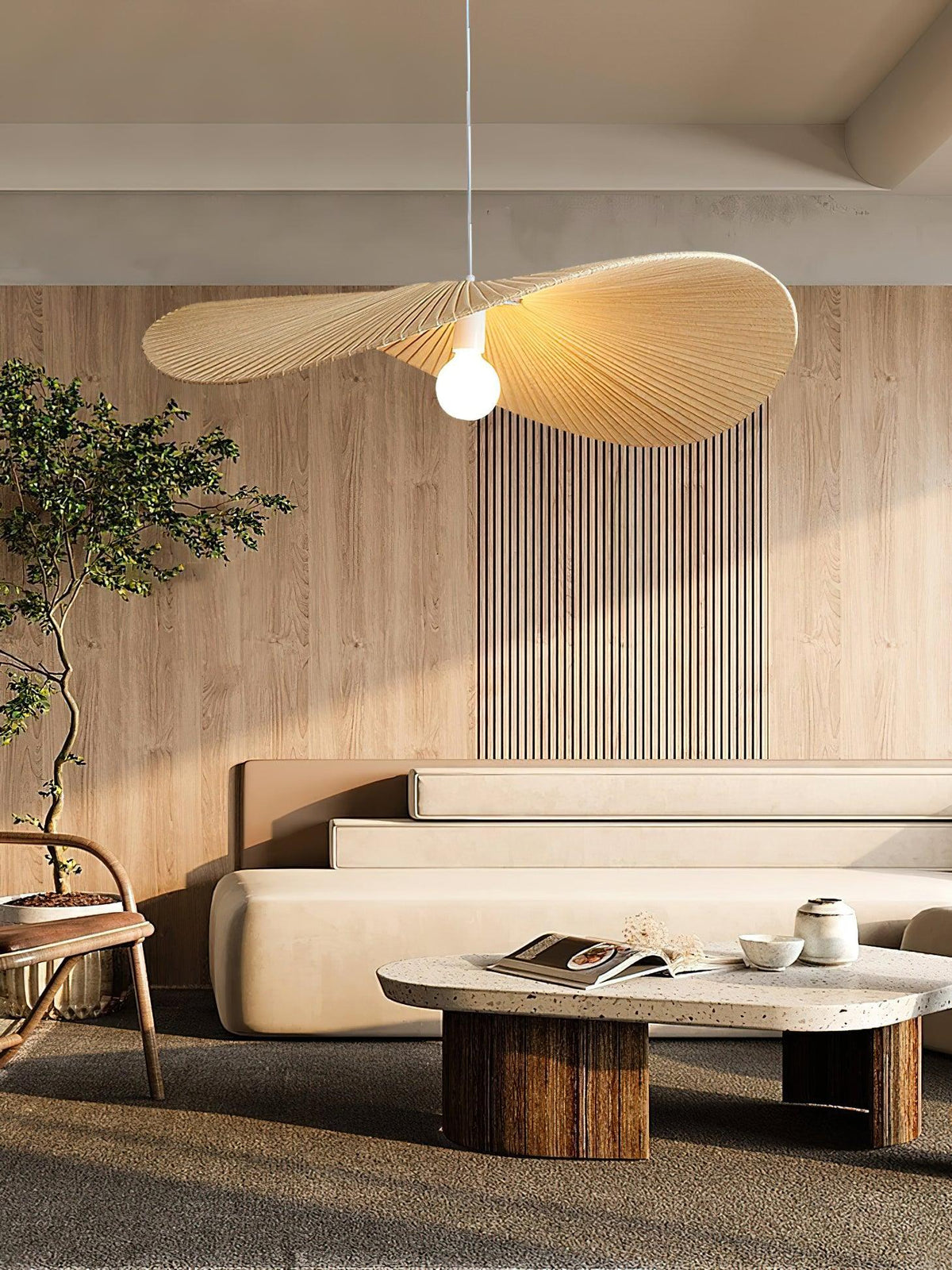 Cedrin Pendelleuchte Wave Natural