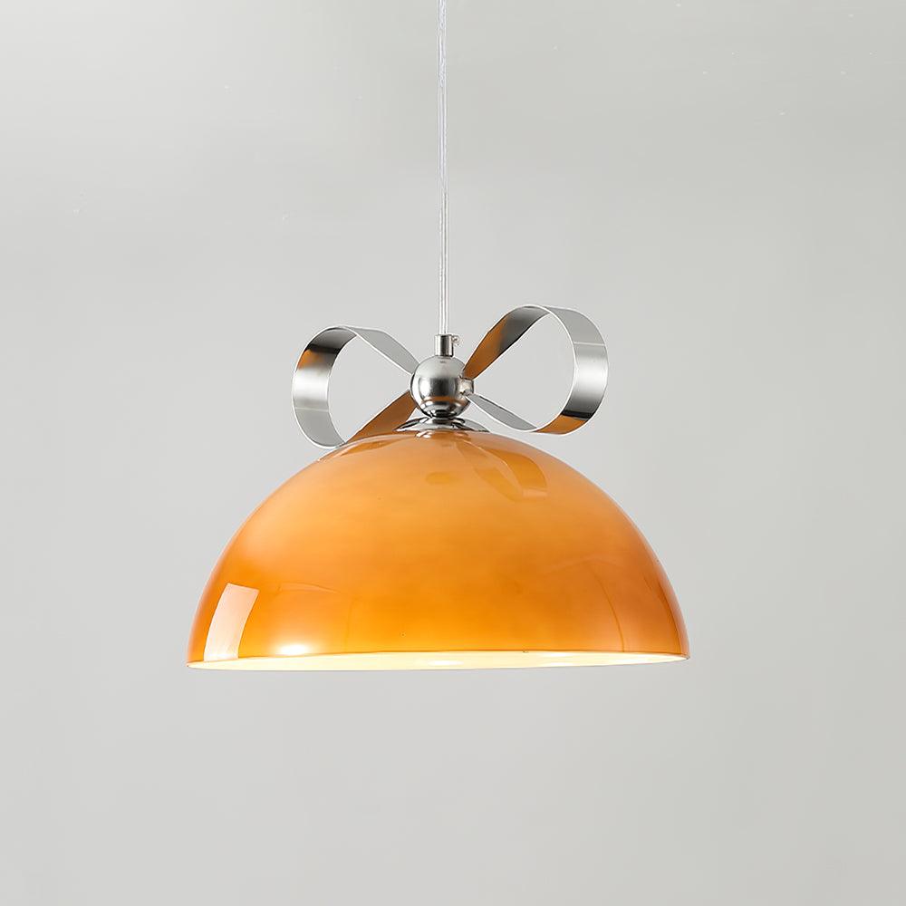 Celirina Pendelleuchte aus Glas in Bernstein für Esszimmer