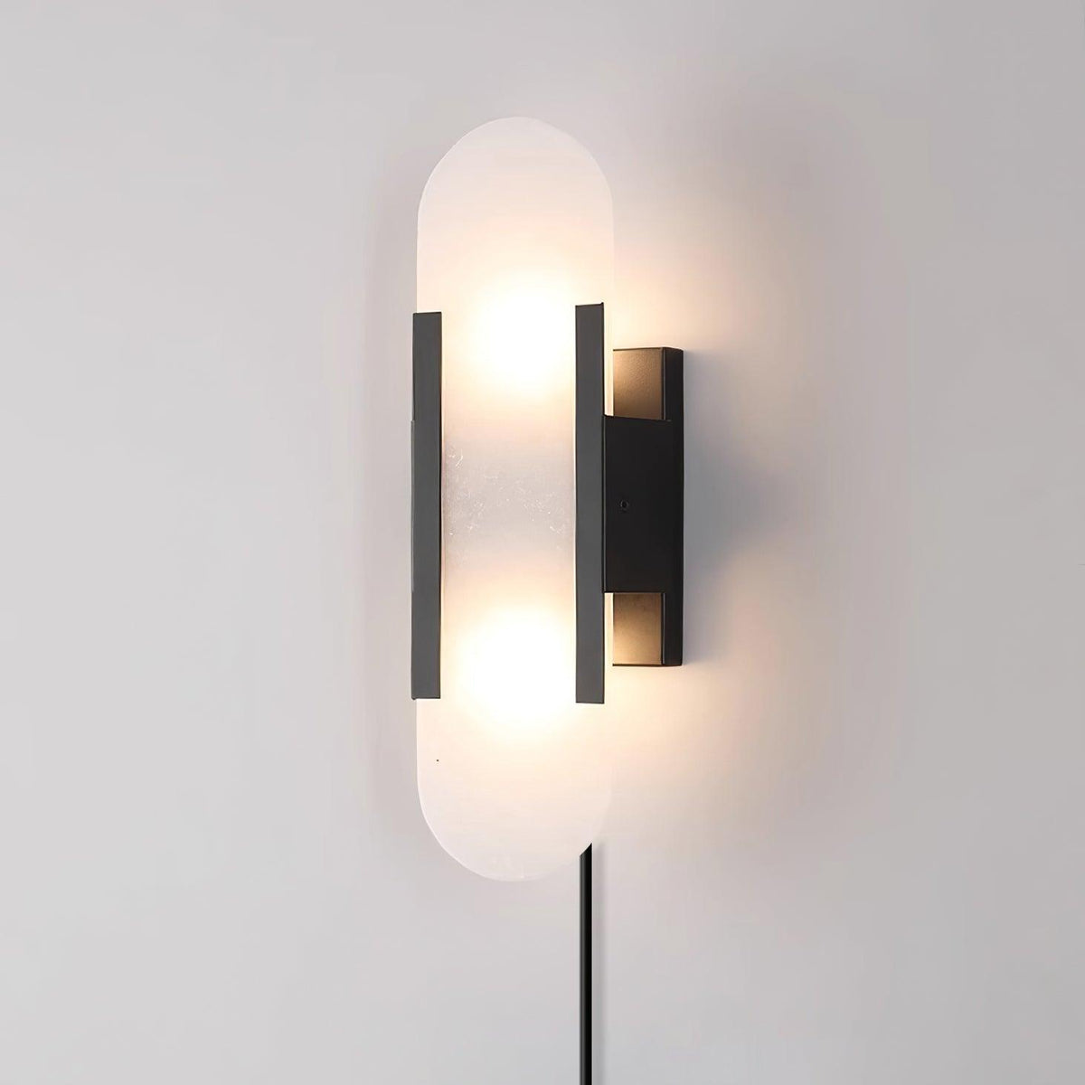 Bano Oblong Alabaster Wandleuchte mit Stecker