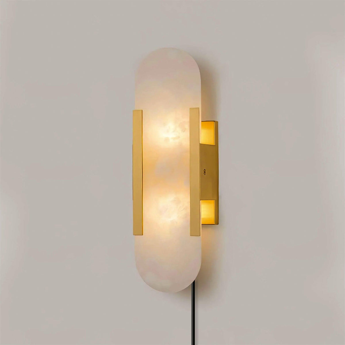Bano Oblong Alabaster Wandleuchte mit Stecker