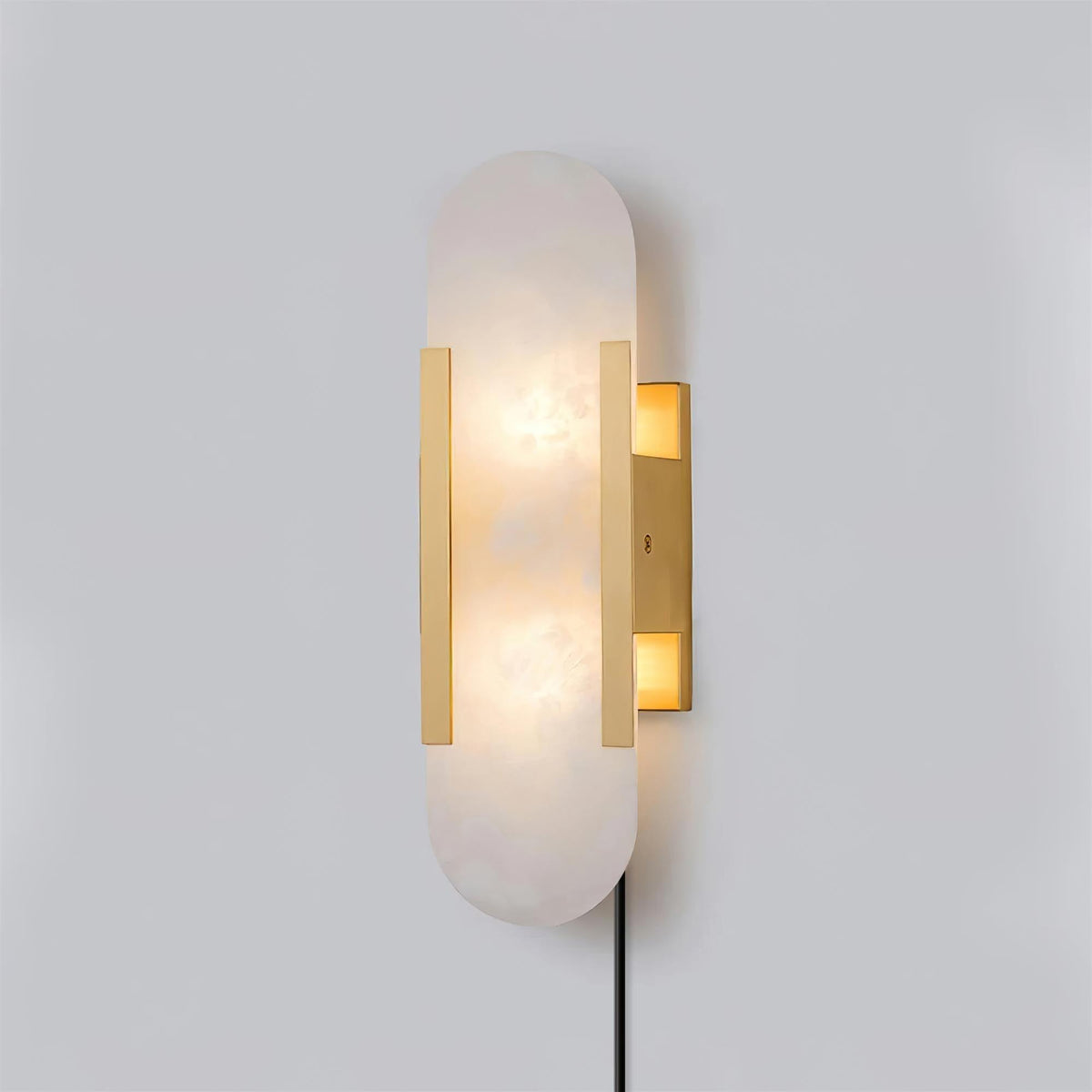 Bano Oblong Alabaster Wandleuchte mit Stecker