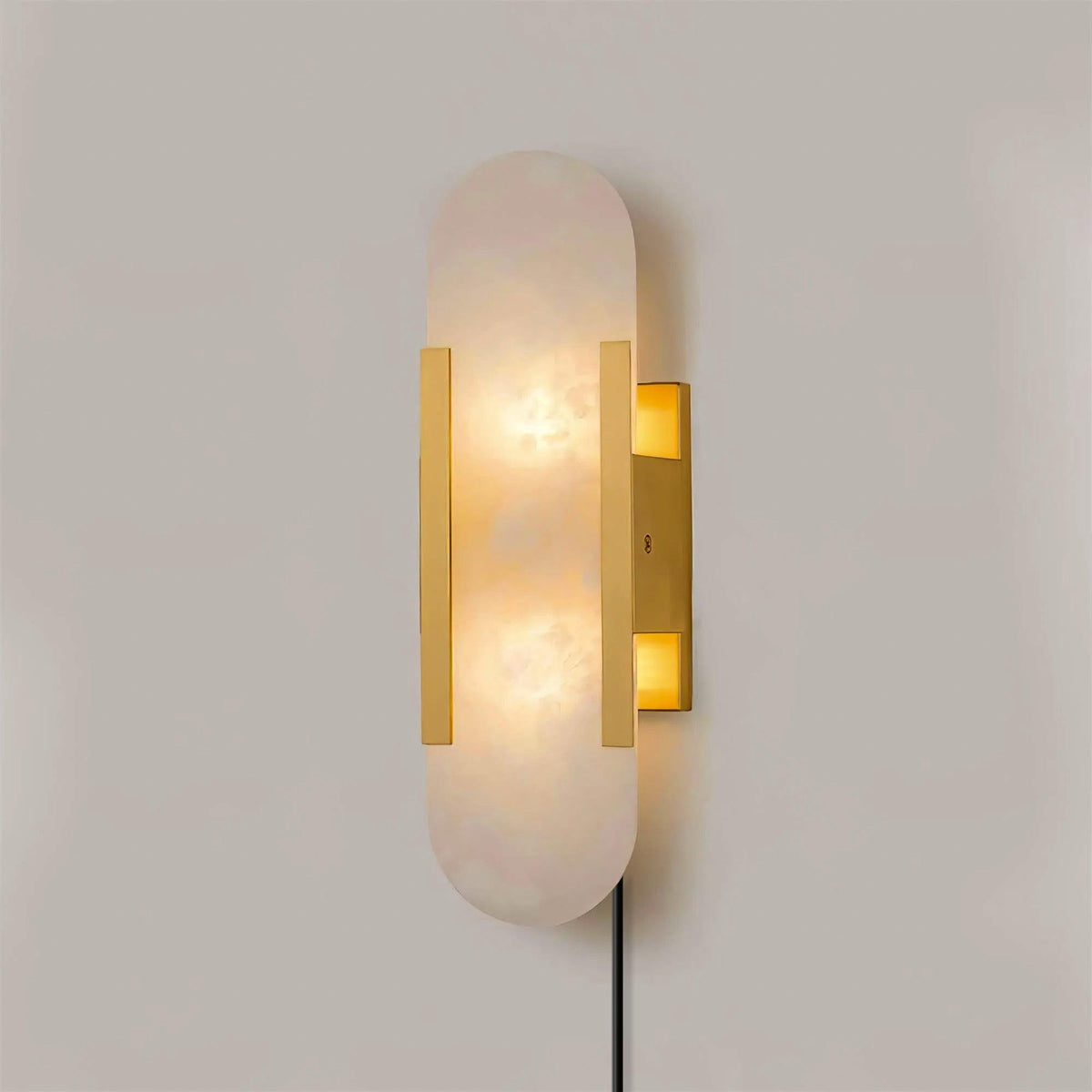 Bano Oblong Alabaster Wandleuchte mit Stecker