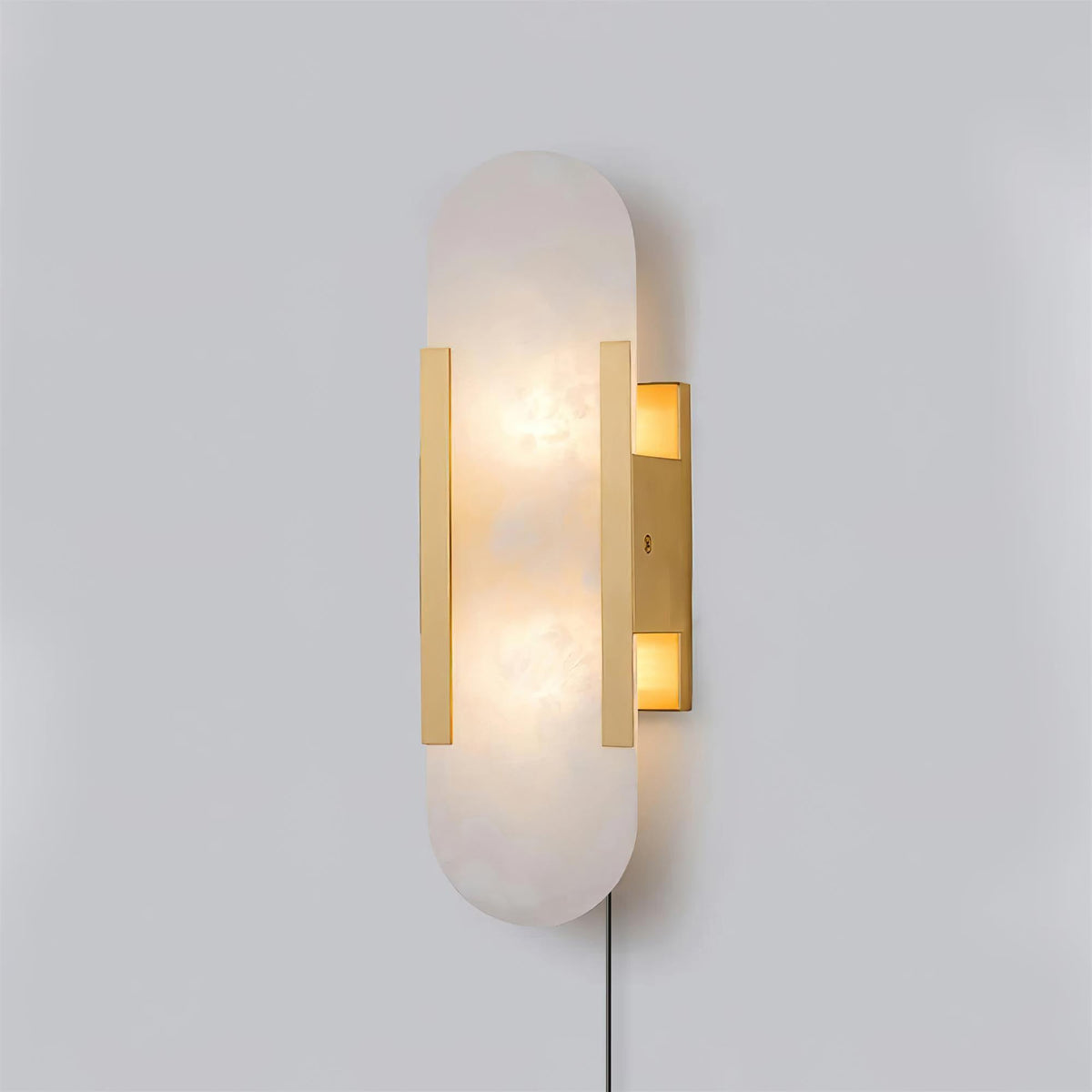 Bano Oblong Alabaster Wandleuchte mit Stecker