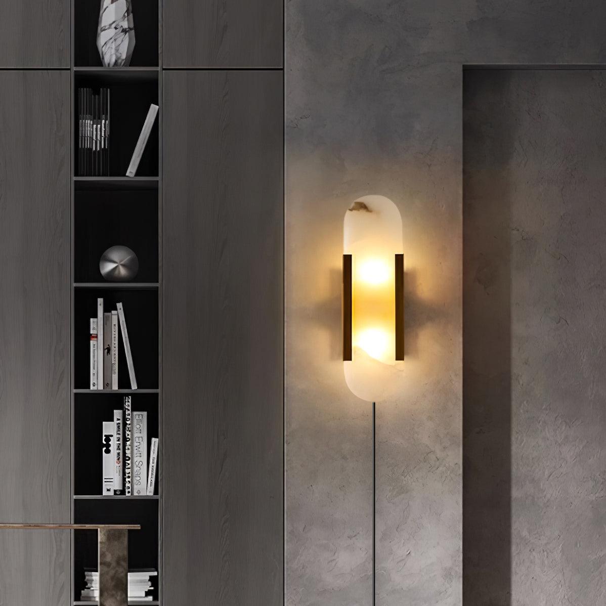 Bano Oblong Alabaster Wandleuchte mit Stecker