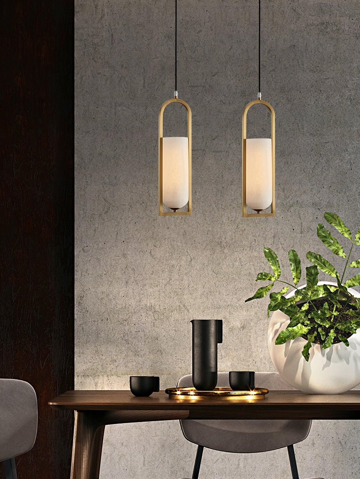 Svala Arch Alabaster Pendelleuchte