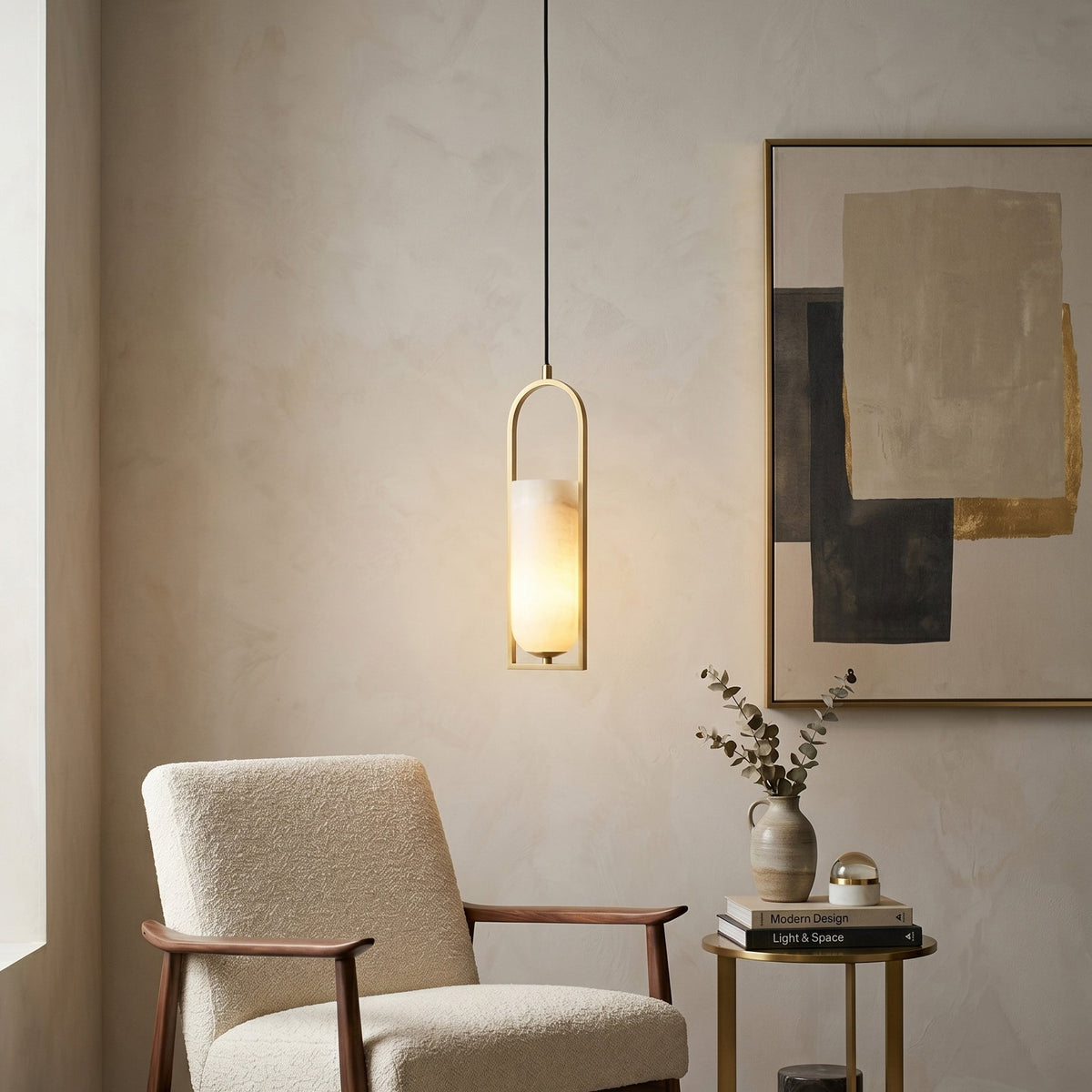 Svala Arch Alabaster Pendelleuchte