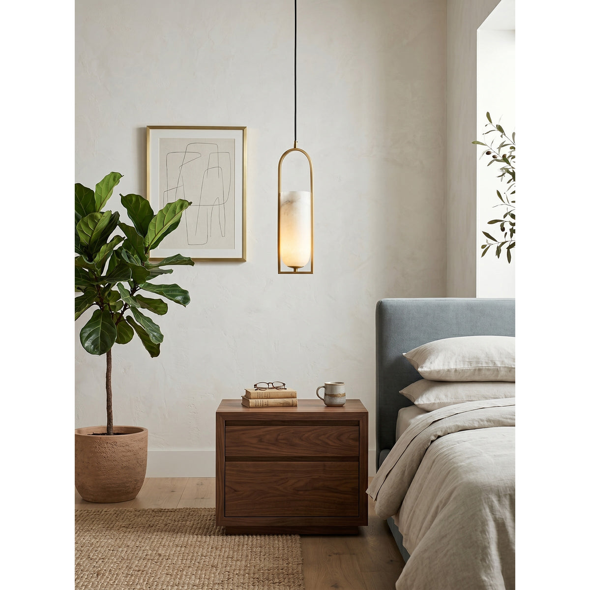 Svala Arch Alabaster Pendelleuchte
