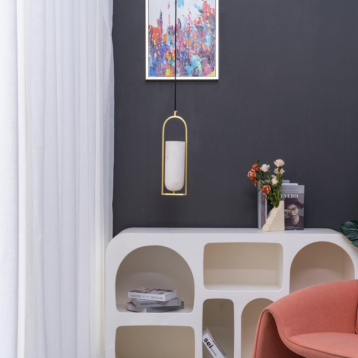 Svala Arch Alabaster Pendelleuchte