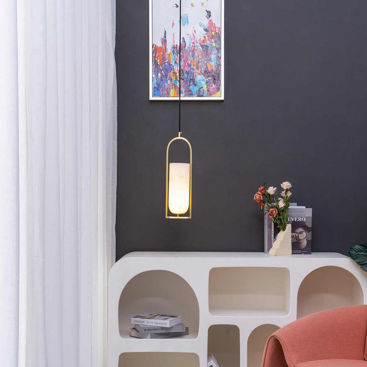 Svala Arch Alabaster Pendelleuchte