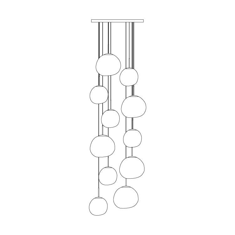 Lumora Pendelleuchte Irregular Cluster Sculptural