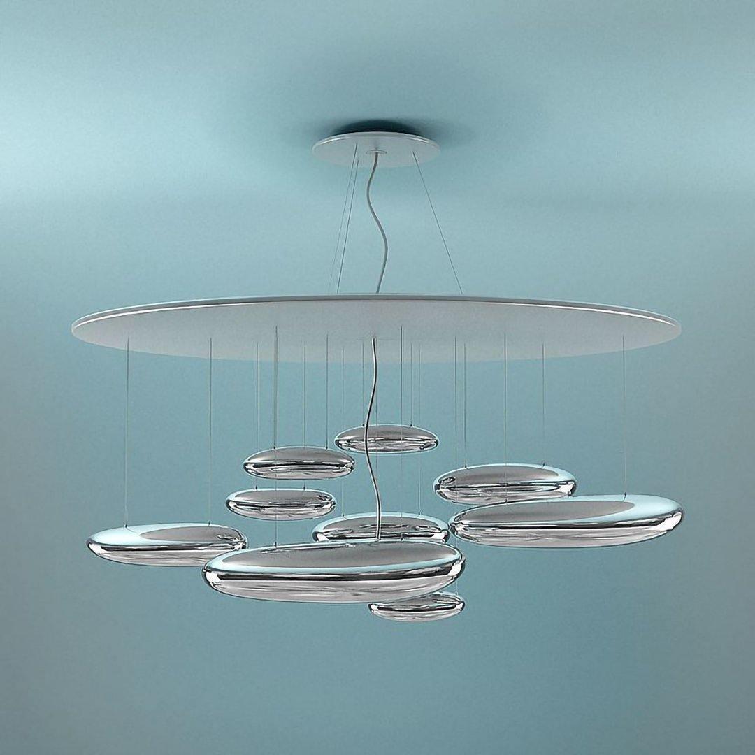 Orinanelle Kronleuchter aus Aluminium mit skulpturaler Kieselsteinform