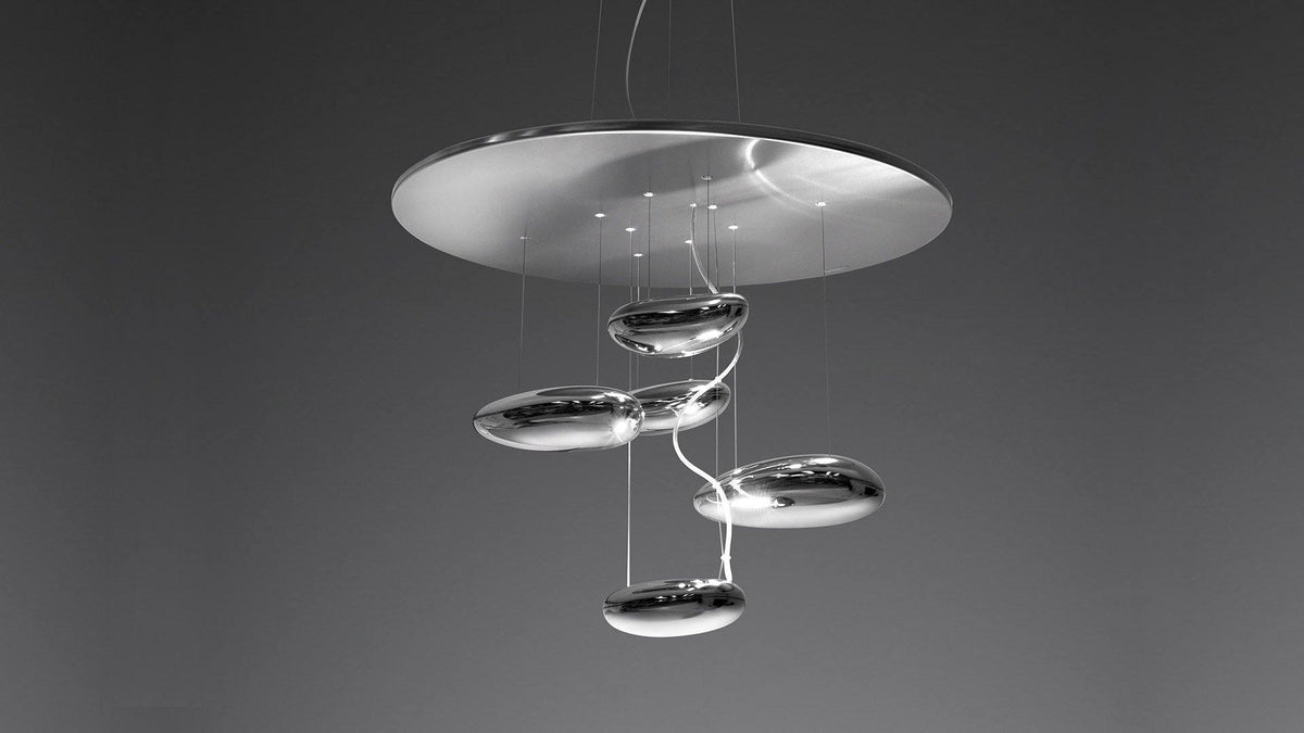 Orinanelle Kronleuchter aus Aluminium mit skulpturaler Kieselsteinform