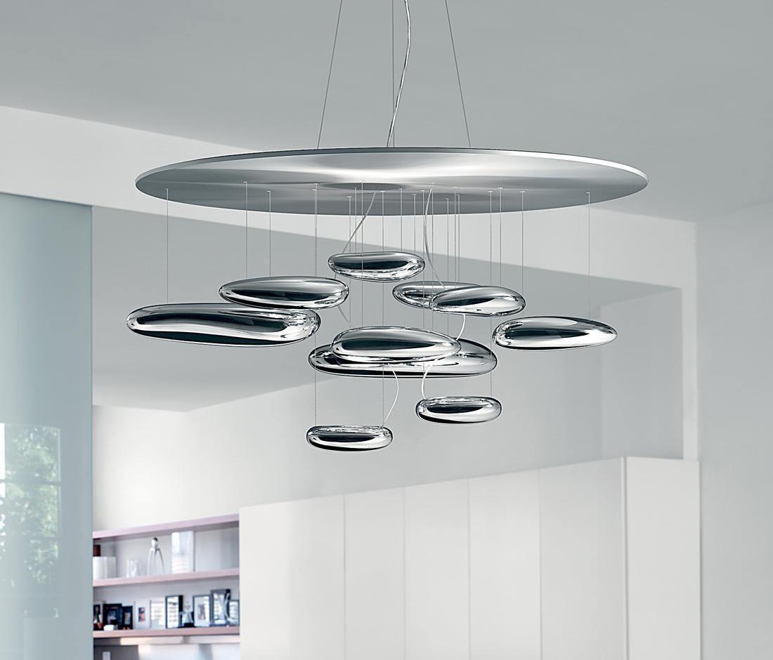 Orinanelle Kronleuchter aus Aluminium mit skulpturaler Kieselsteinform