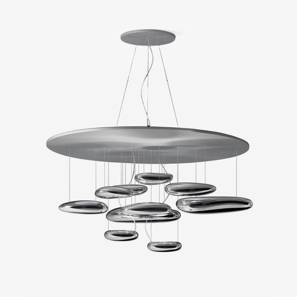 Orinanelle Kronleuchter aus Aluminium mit skulpturaler Kieselsteinform