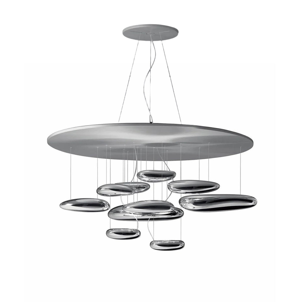 Orinanelle Kronleuchter aus Aluminium mit skulpturaler Kieselsteinform